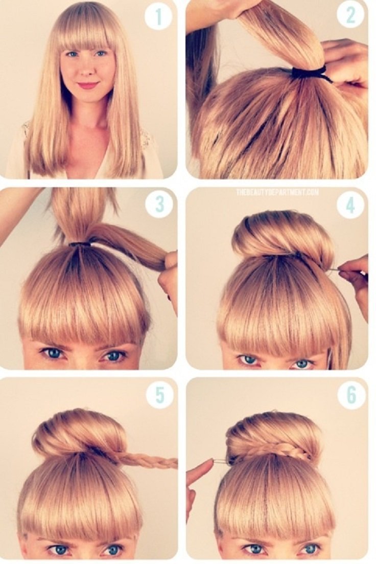 Легкие прически с челкой