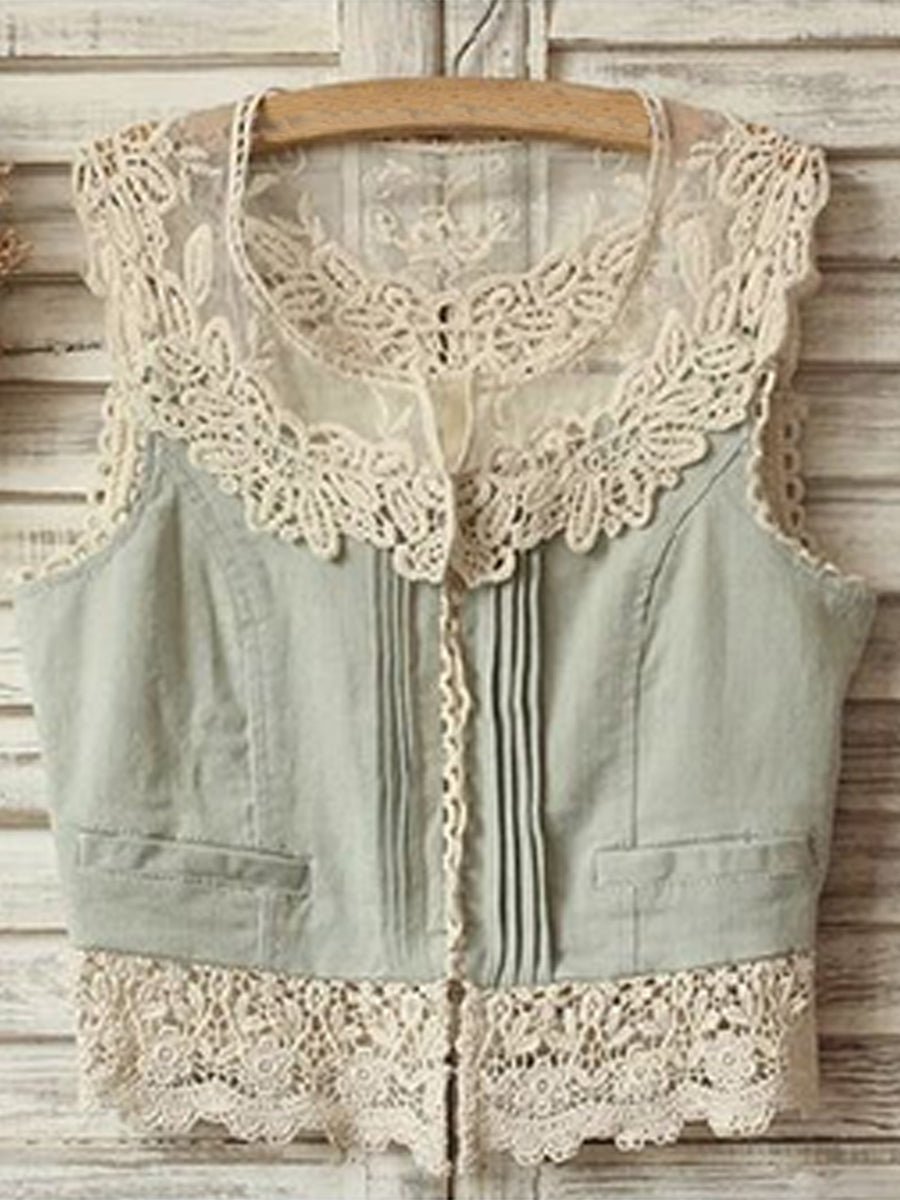 Джинсовые жилетки в стиле бохо