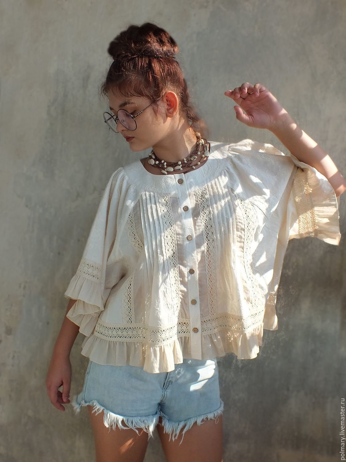 Льняные блузки в стиле бохо