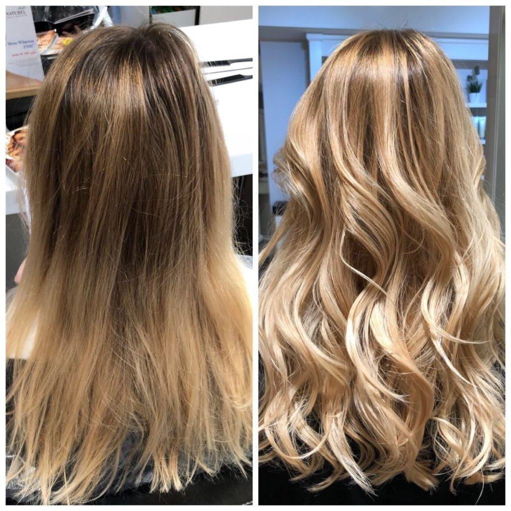 Калифорнийское мелирование до и после