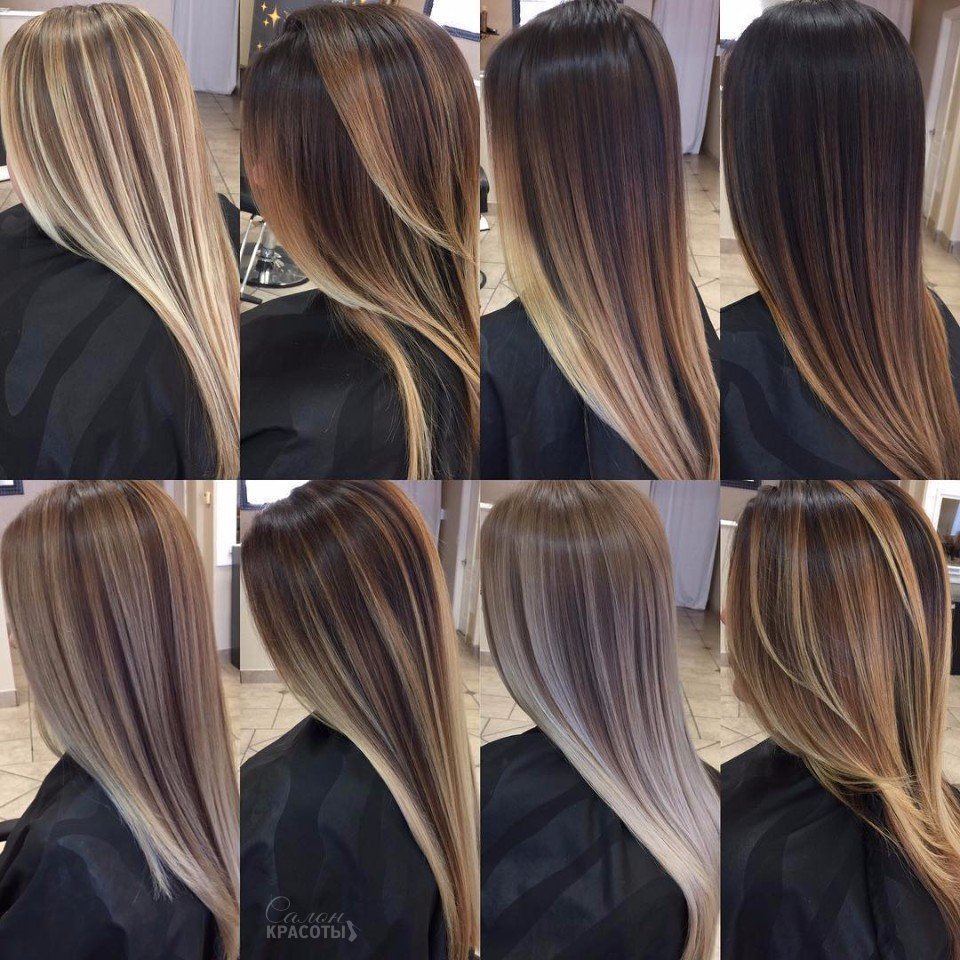 Техника окрашивания балаяж на темные волосы