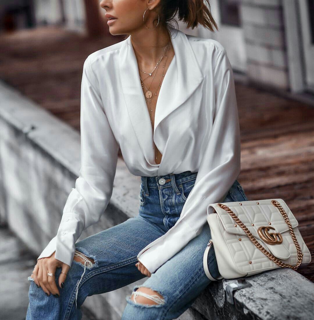 Образы с мужской рубашкой для девушки