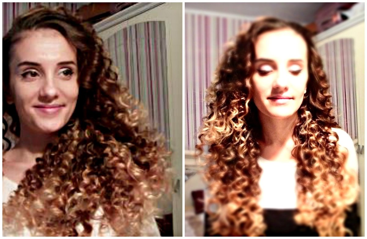 Кудрявые волосы с помощью резинок