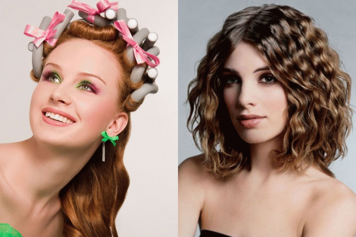 Кудри на бигуди на короткие волосы