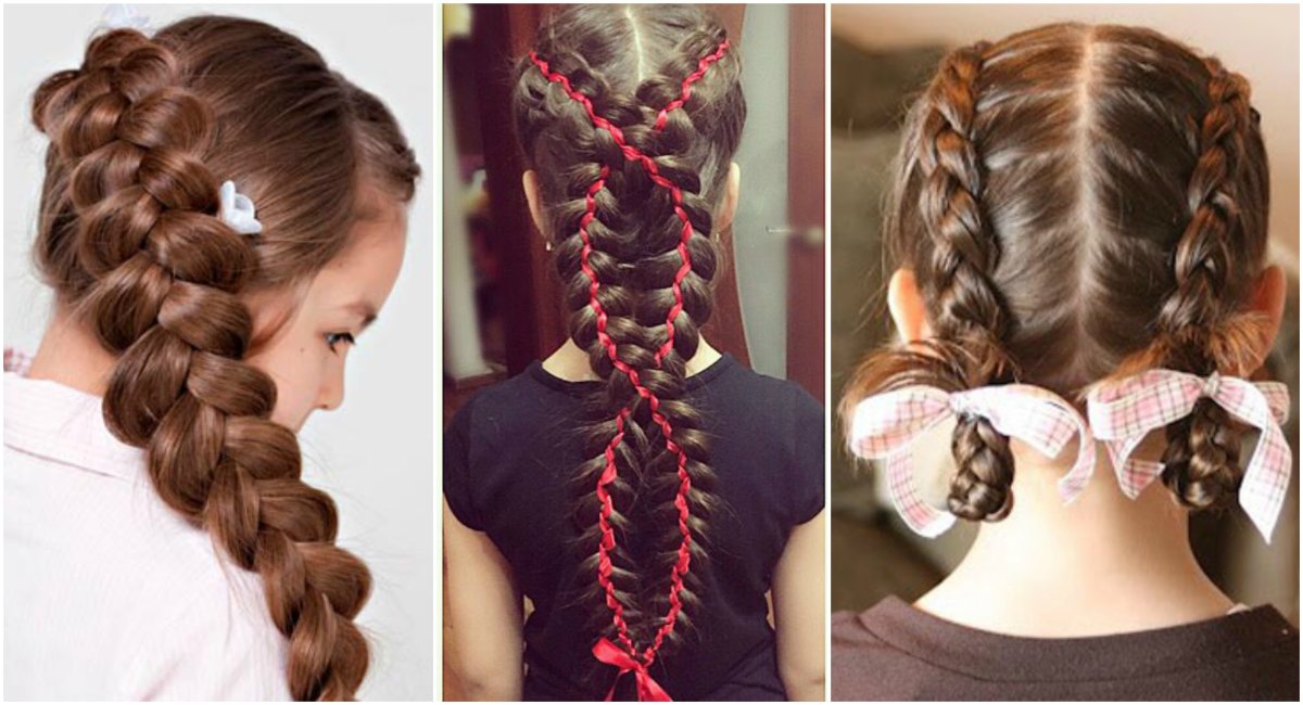 Косички в школу за 5 минут на средние волосы