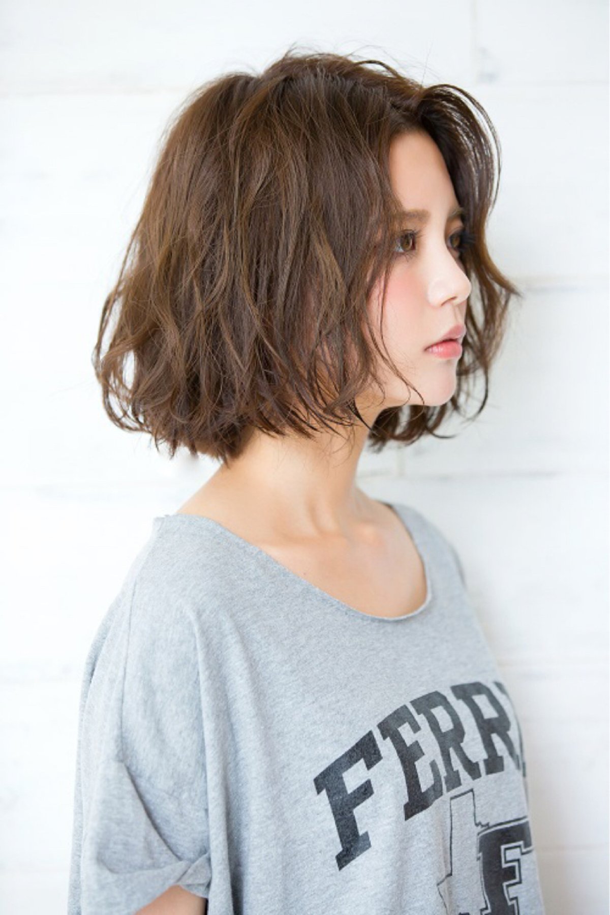 Корея Bob Haircut на волнистые волосы