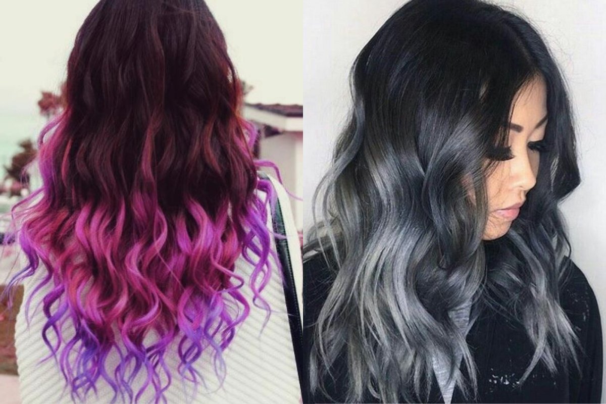 Наращивание волос омбре на темные