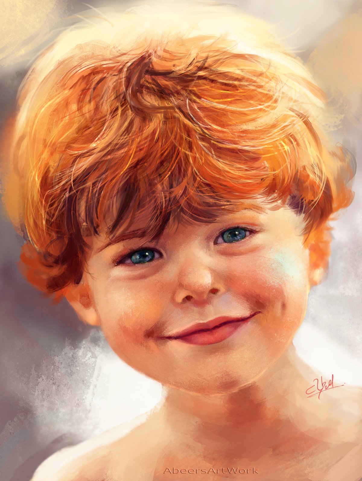 Рыжий кудрявый мальчик