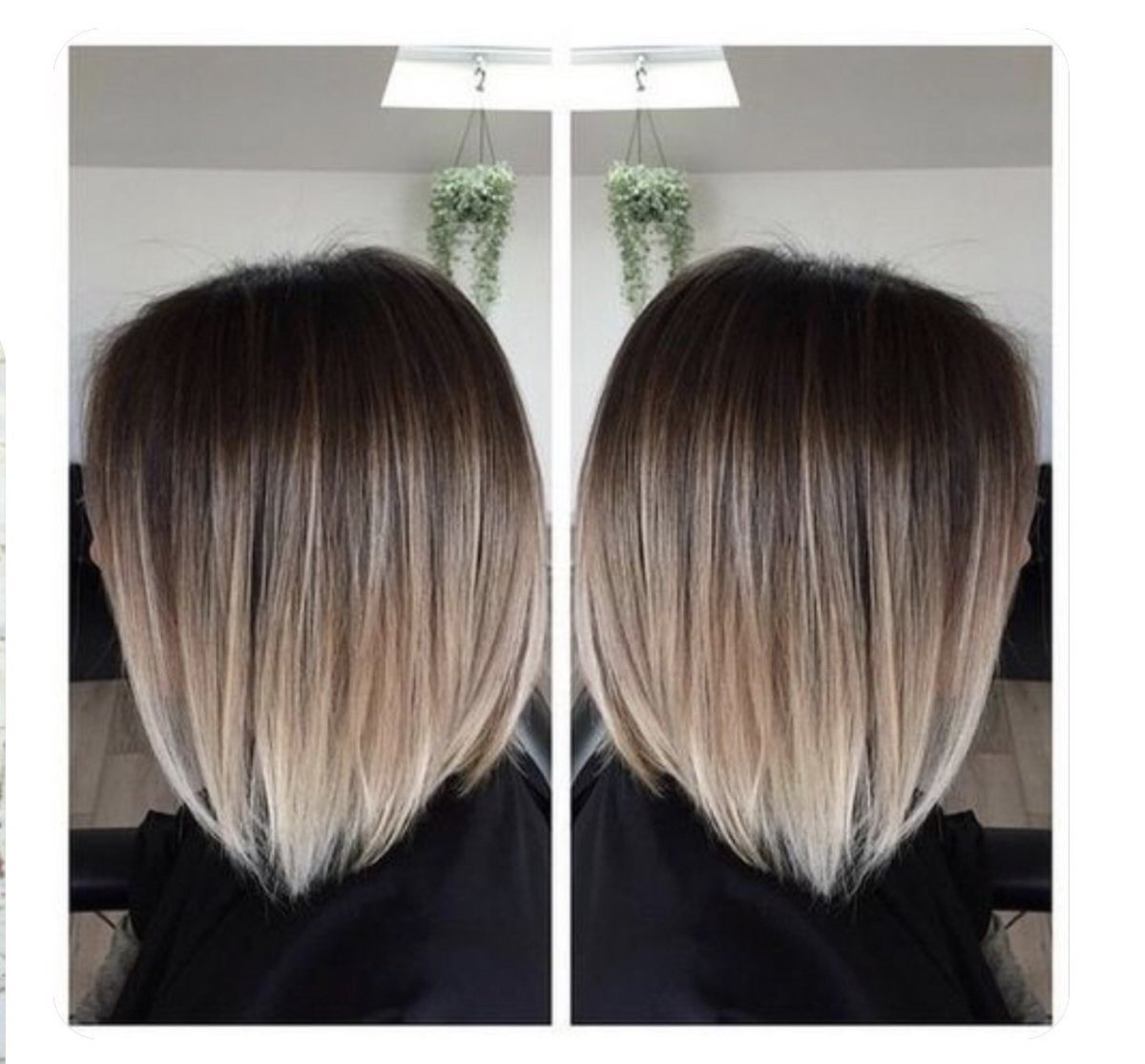 Каскад с омбре на средние волосы