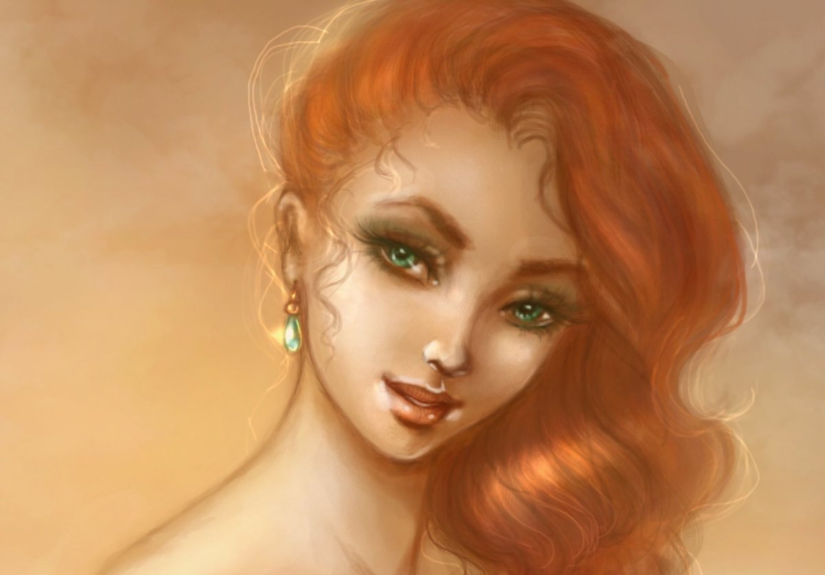 Девушка с зелеными глазами арт