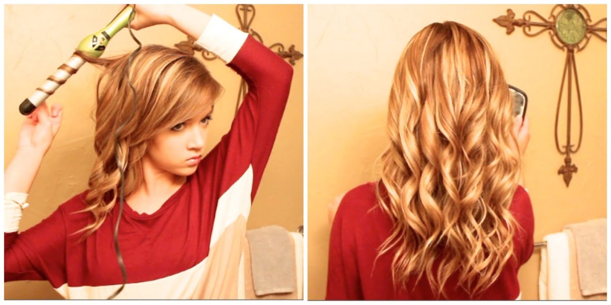 Прическа на средние волосы плойкой