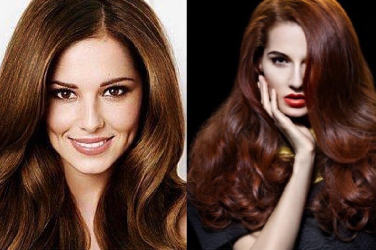 Цвет волос каштановый с медным отливом