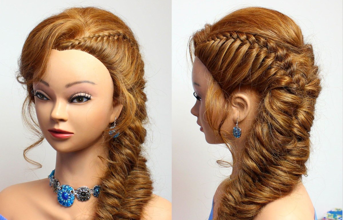 Прически с плетением на длинные волосы