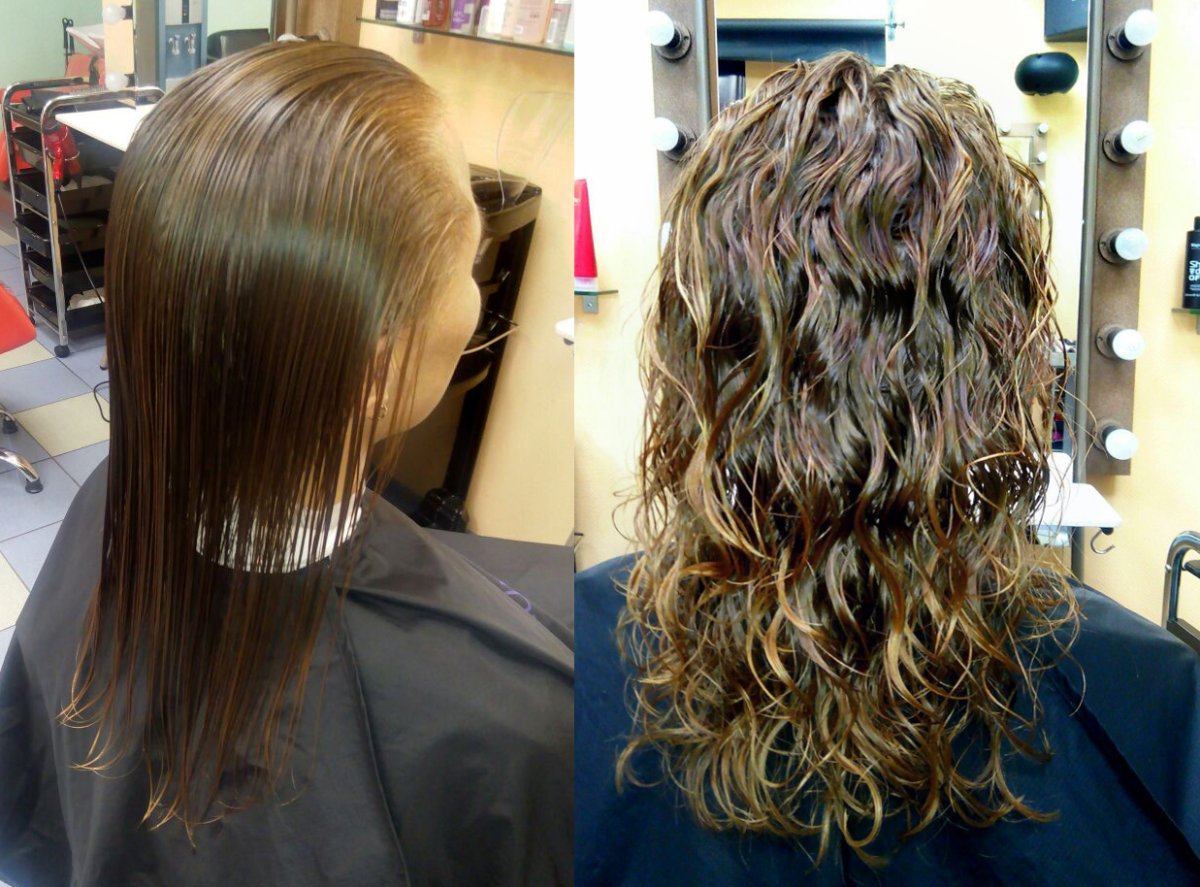 Химическая завивка на редких волосах