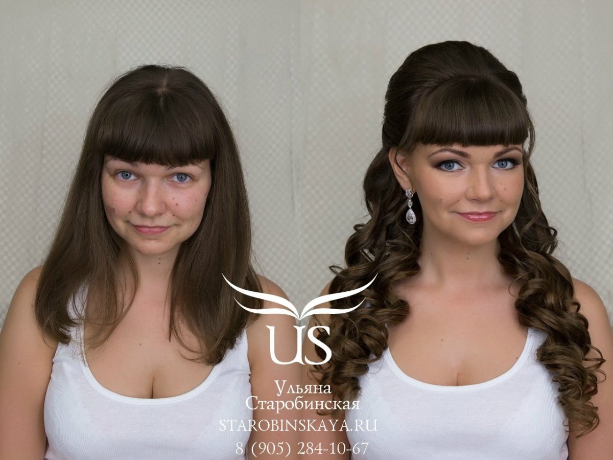 Локоны на длинные волосы с челкой