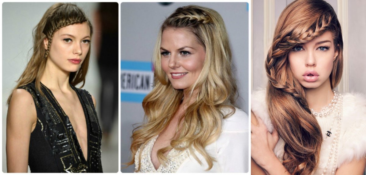 Прическа с косичками на челке