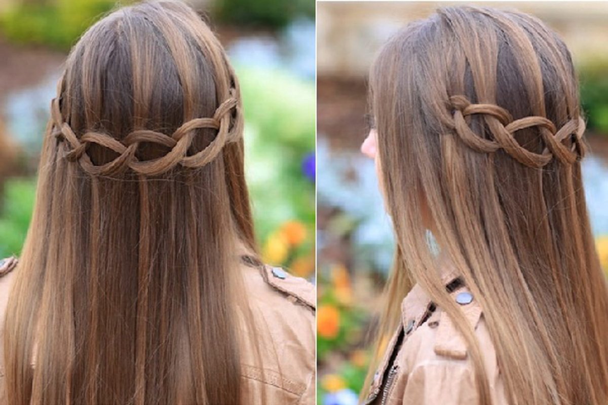 Причёски для девочек на распущенные волосы средней длины