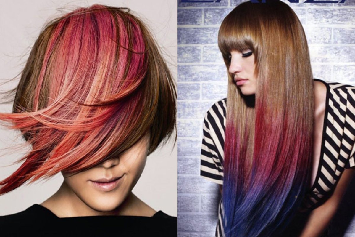 Необычное колорирование на русые волосы