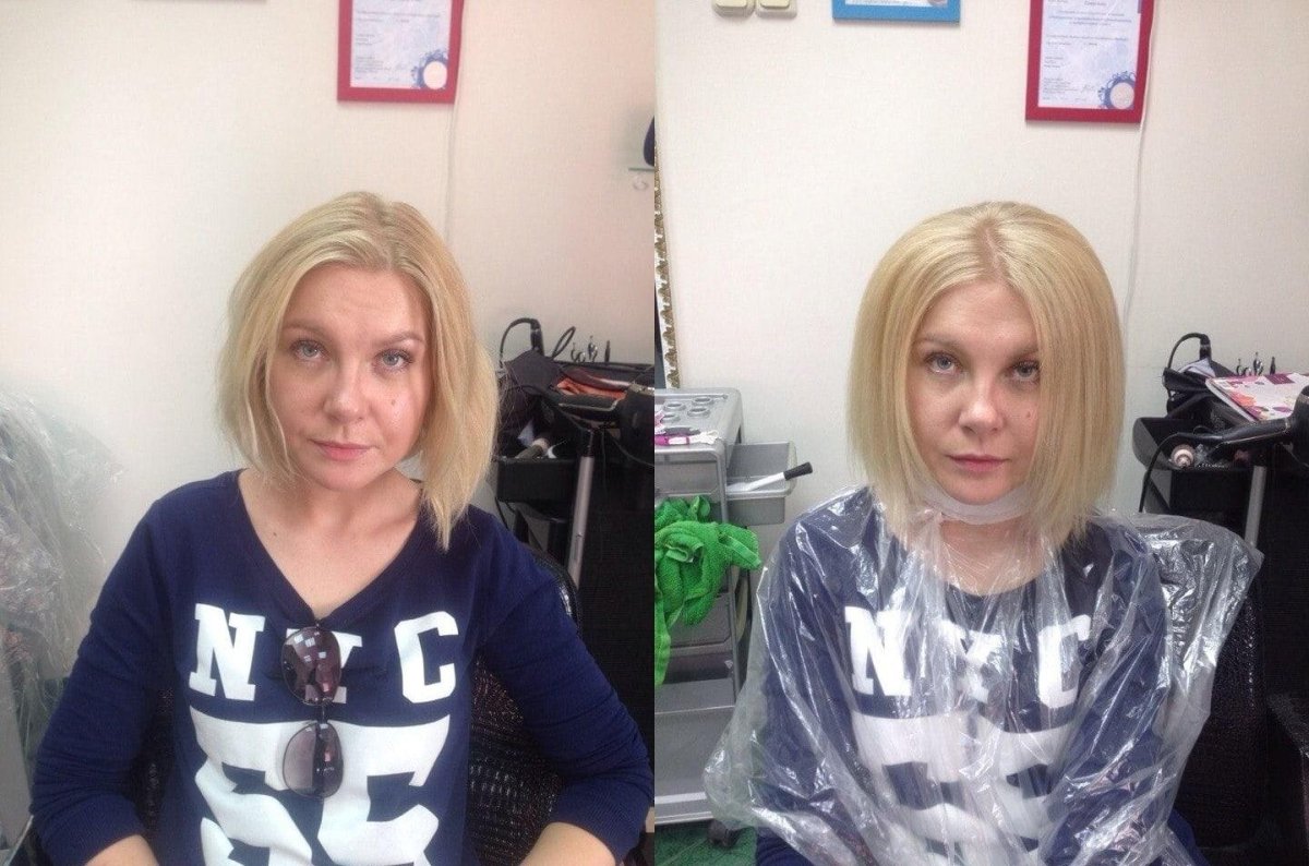 Прикорневая химия на короткие волосы