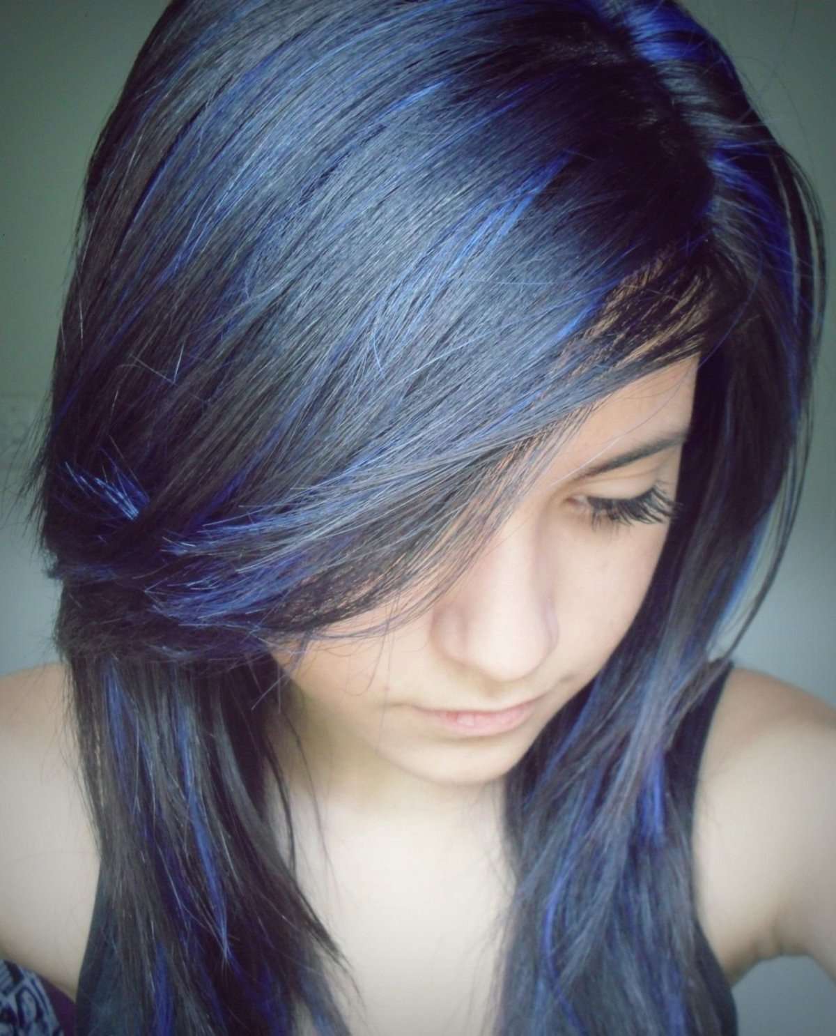 Голубое омбре на короткие волосы