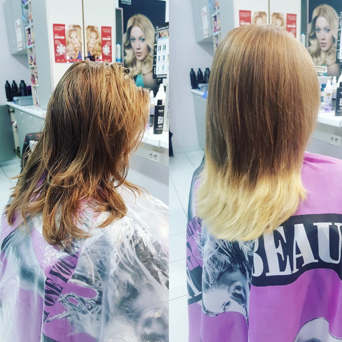 Девушка блондинка со спины