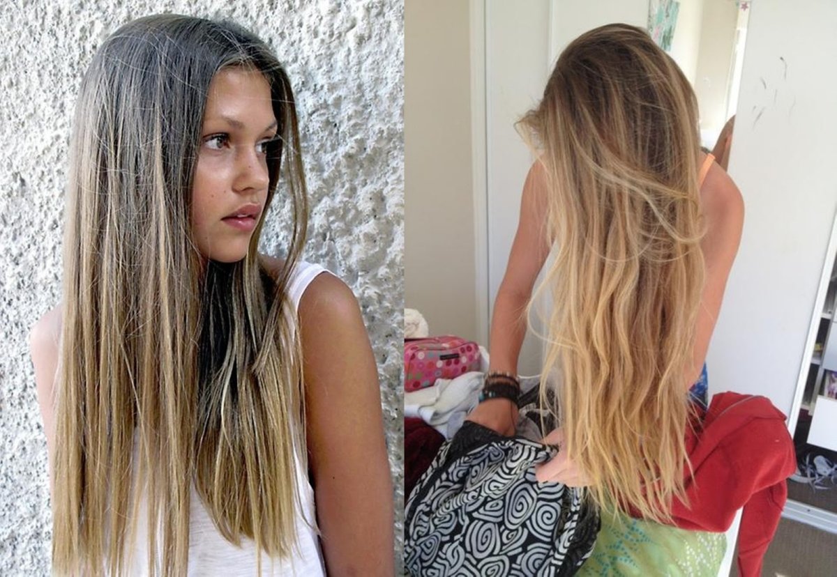 Вуальное мелирование на русые