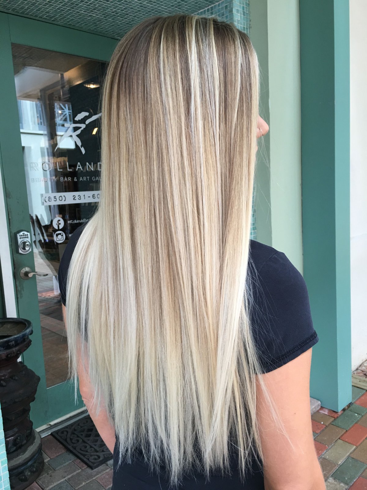 Балаяж окрашивание блонд прямые волосы