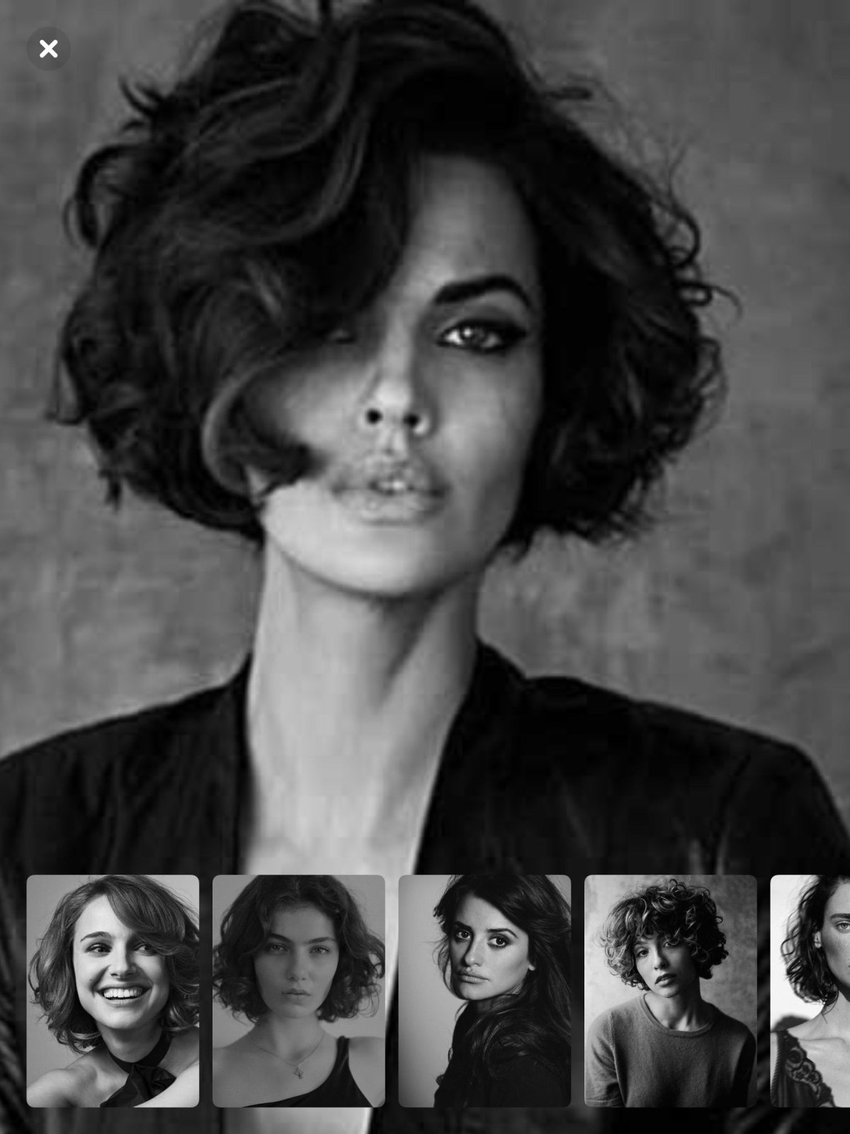 Короткие темные кудрявые волосы