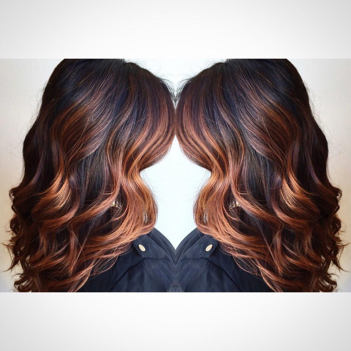 Шоколадно рыжий балаяж