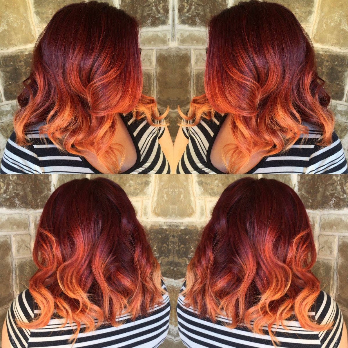 Окрашивание волос с челкой омбре