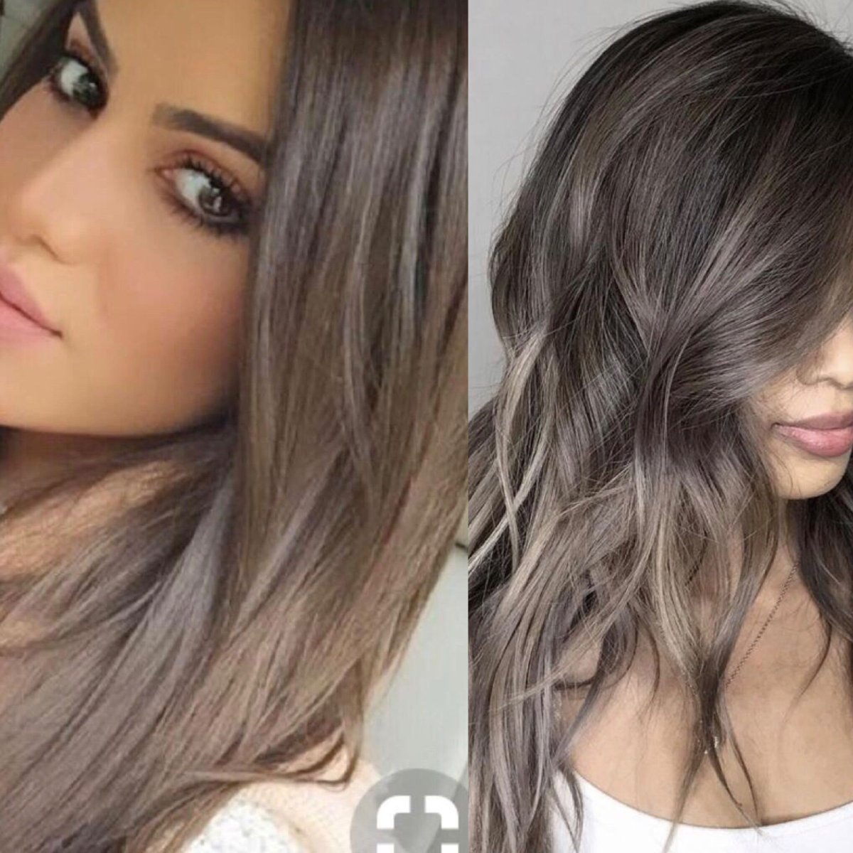 Серые пряди на темных волосах