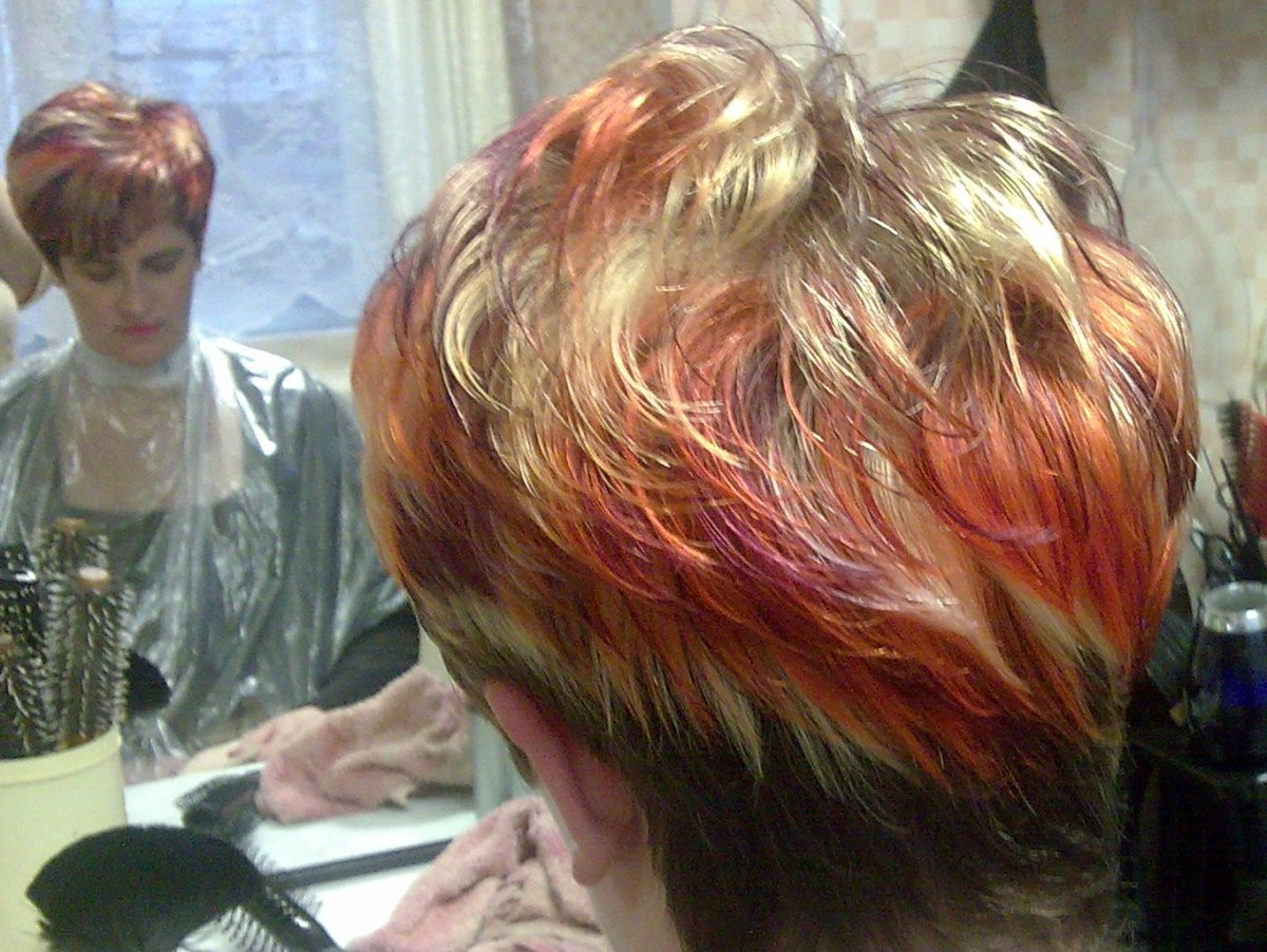 Частое мелирование на рыжие волосы