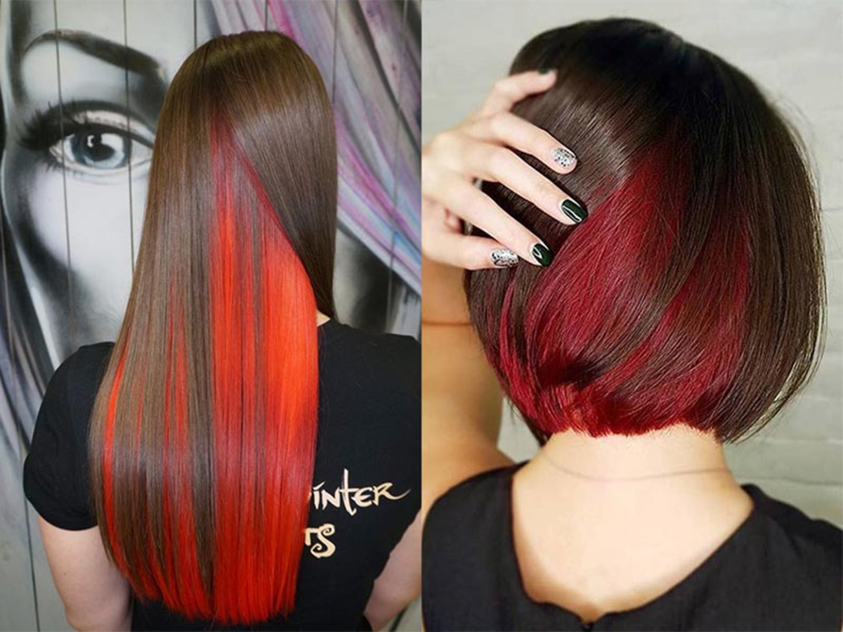 Скрытое окрашивание волос 2022 на темные волосы