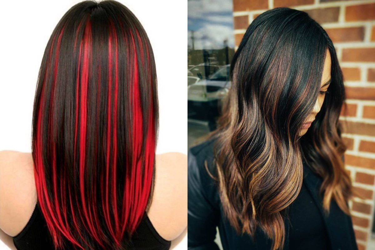 Мелирование на темные волосы