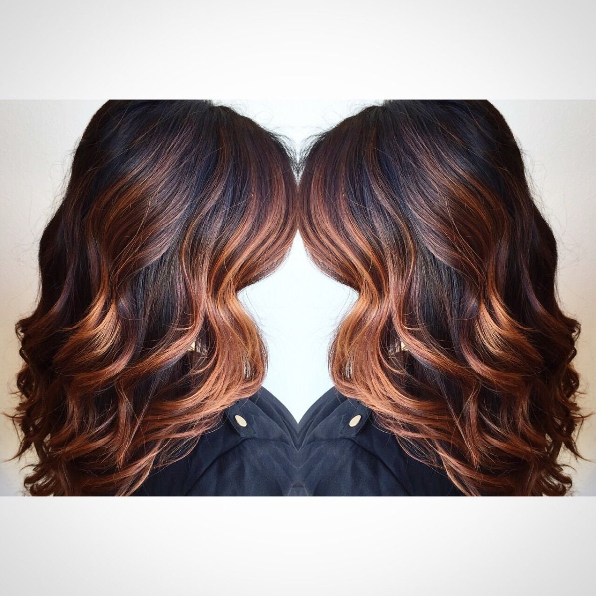 Шоколадно рыжий балаяж