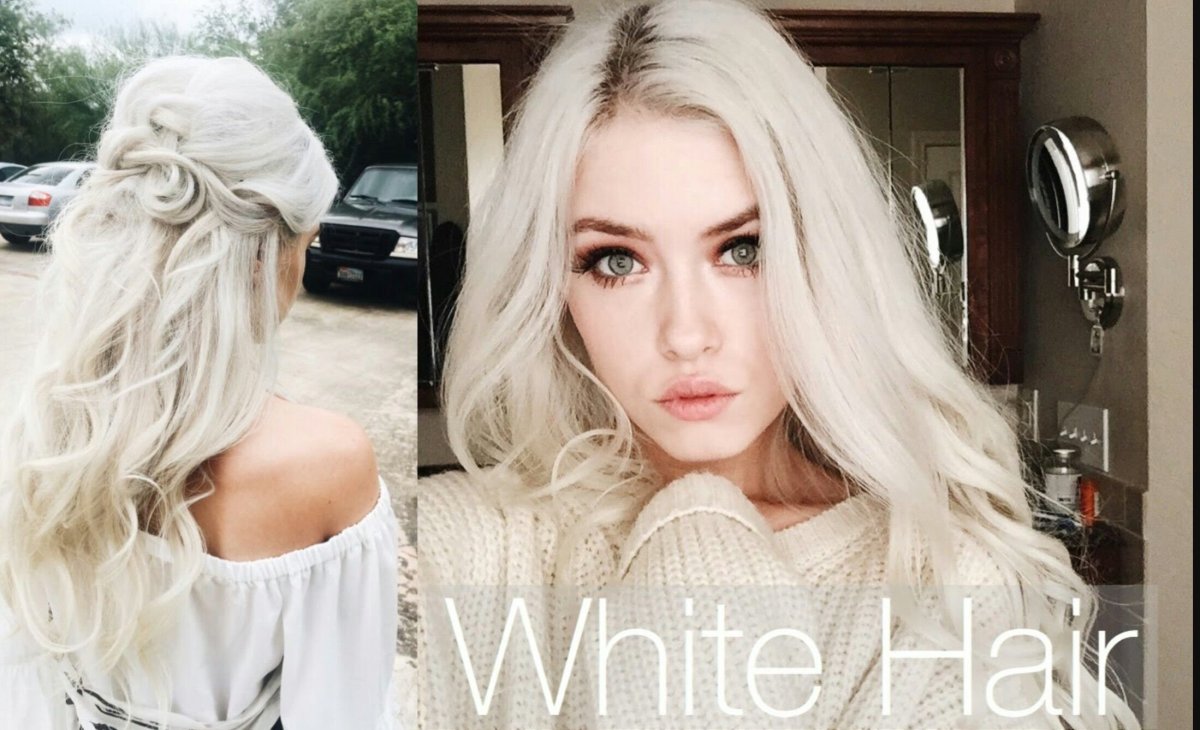 Белые волосы с темными корнями