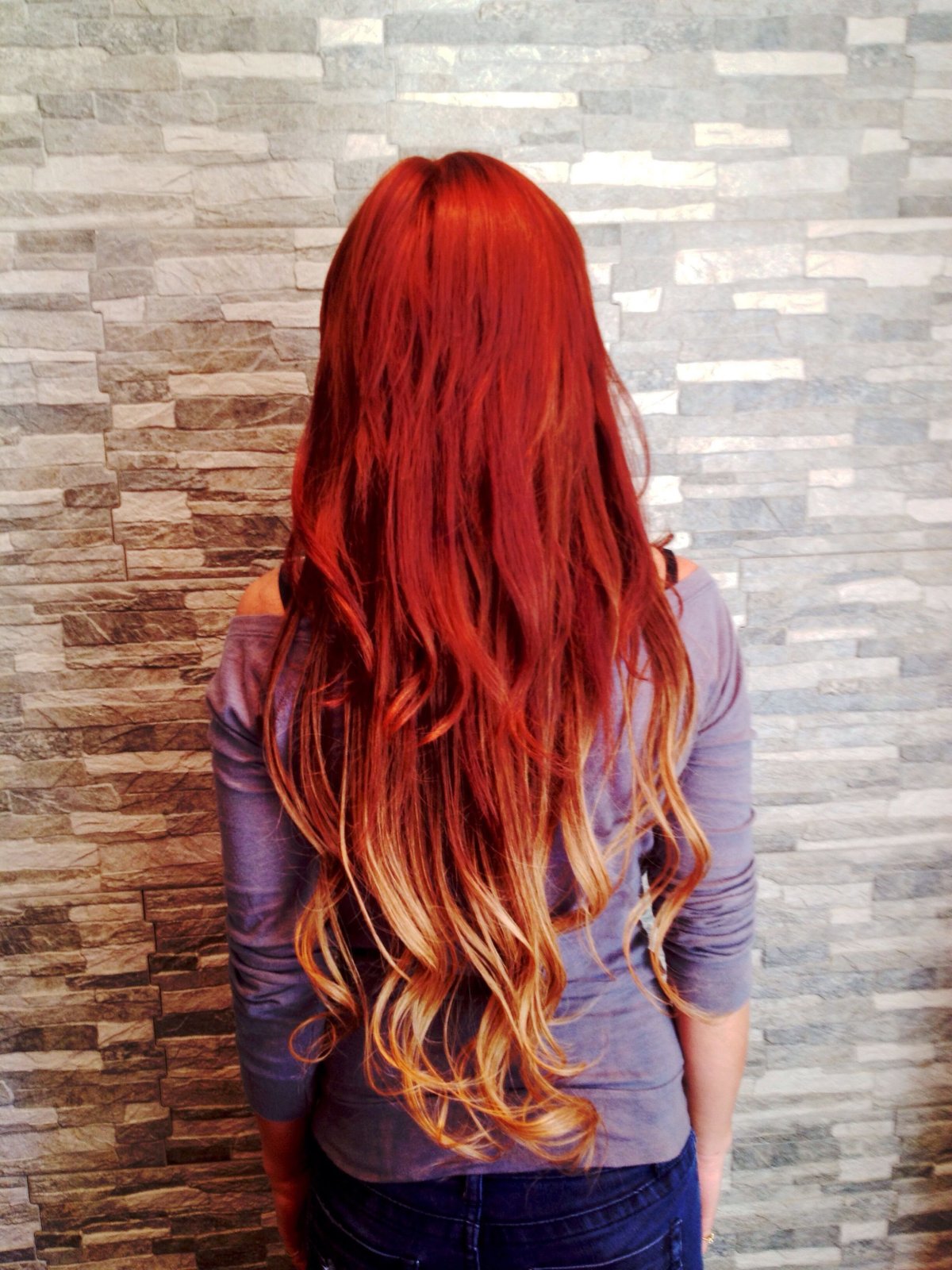 Ярко рыжее окрашивание волос