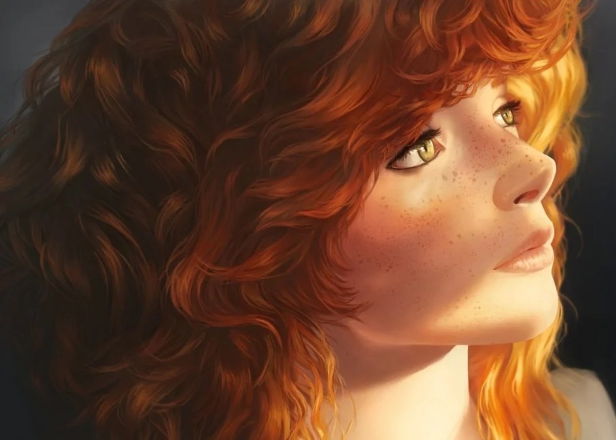 Рыжая девушка арт