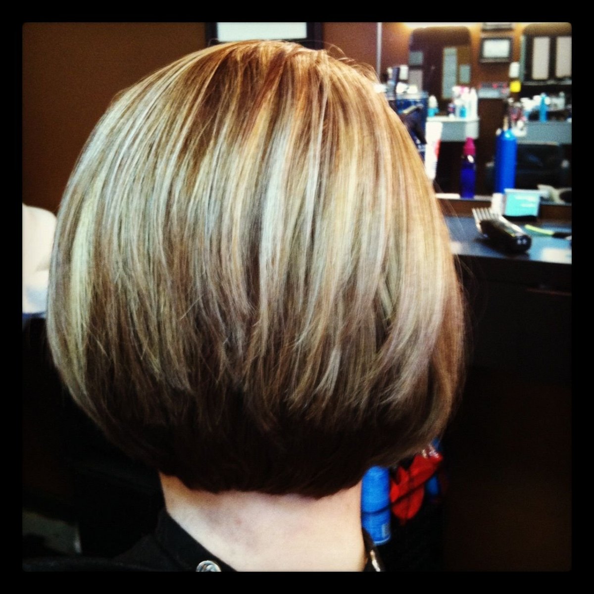 Мелирование на удлиненное каре Боб с челкой