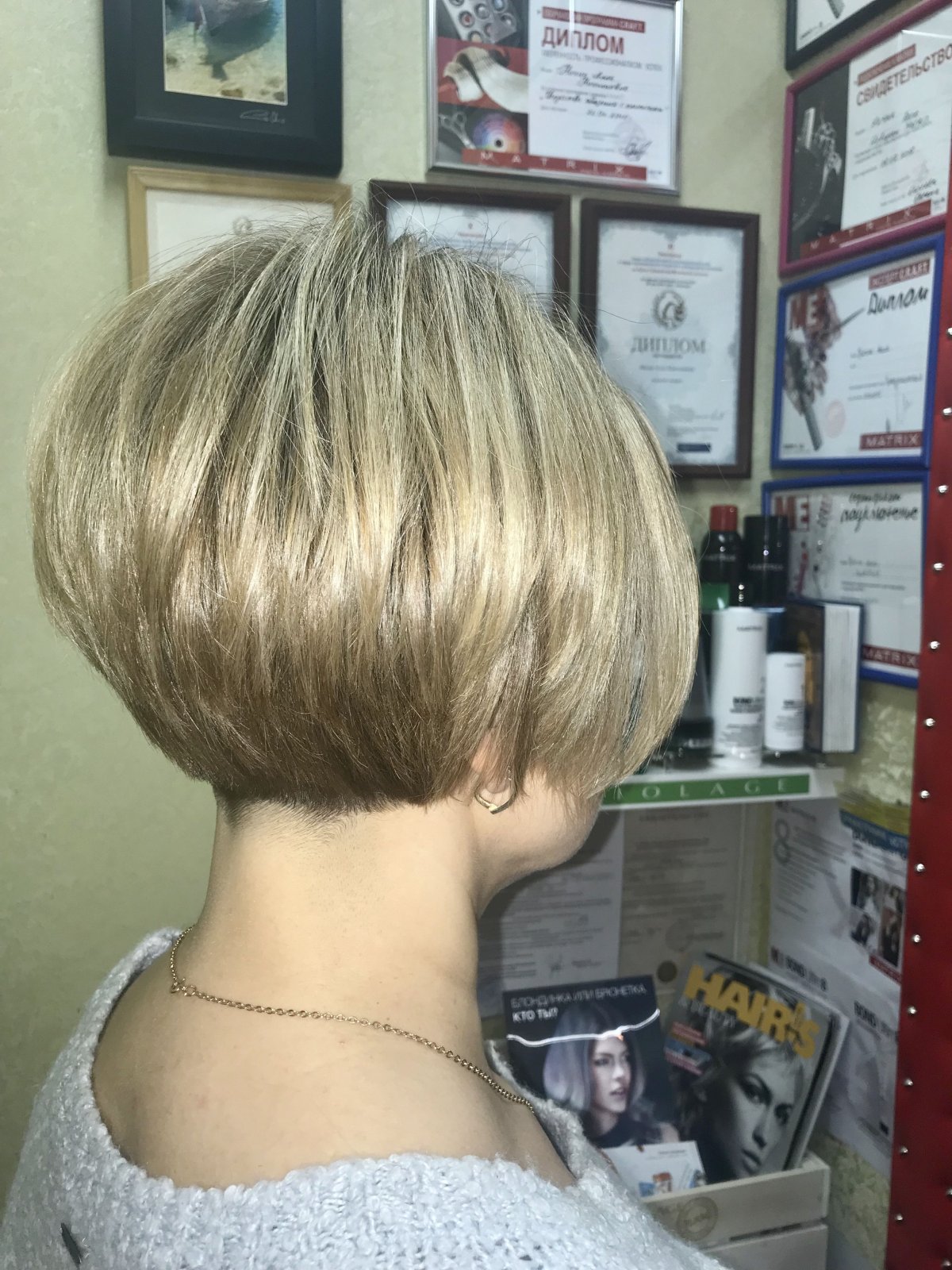 Женские стрижки Боб каре на короткие вид сзади