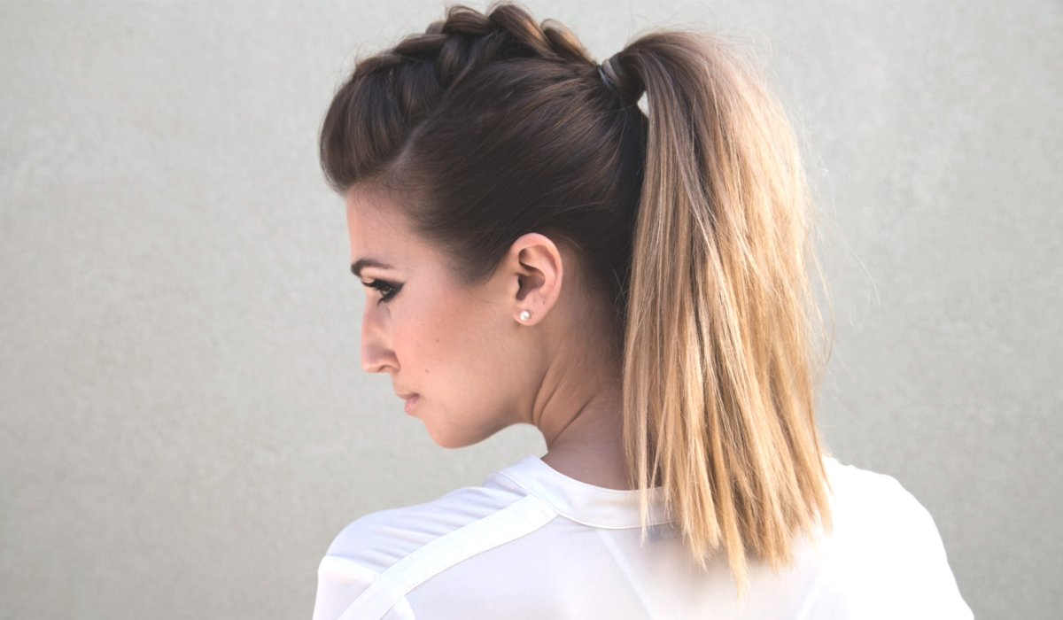 Причёска на длинные волосы хвост высокий с начесом