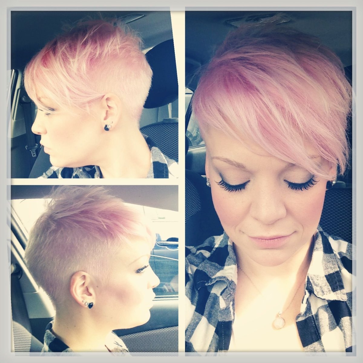 Розовое Пикси с выбритыми висками