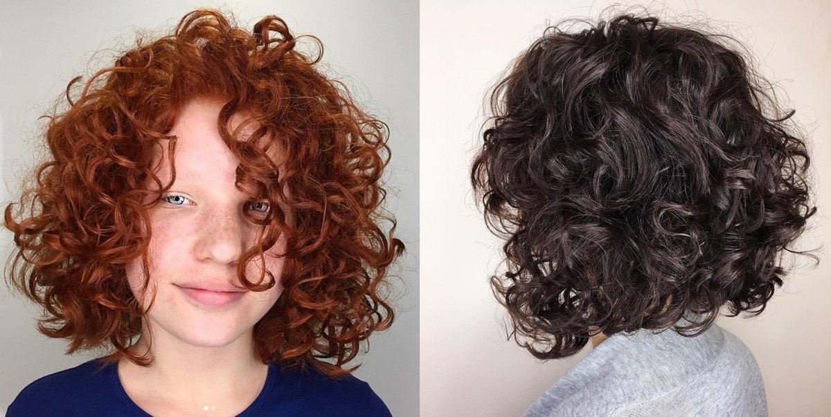 Биозавивка на средние волосы круглое лицо