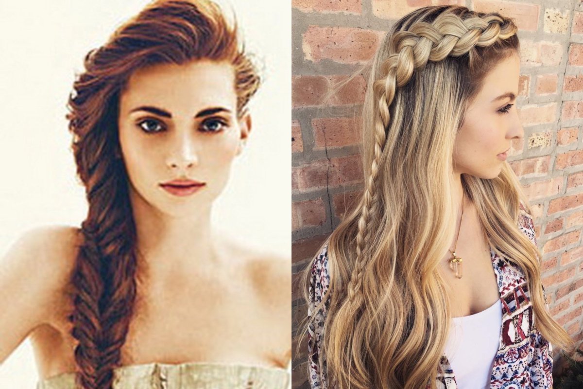 Причёски на длинные волосы с косами и распущенными волосами
