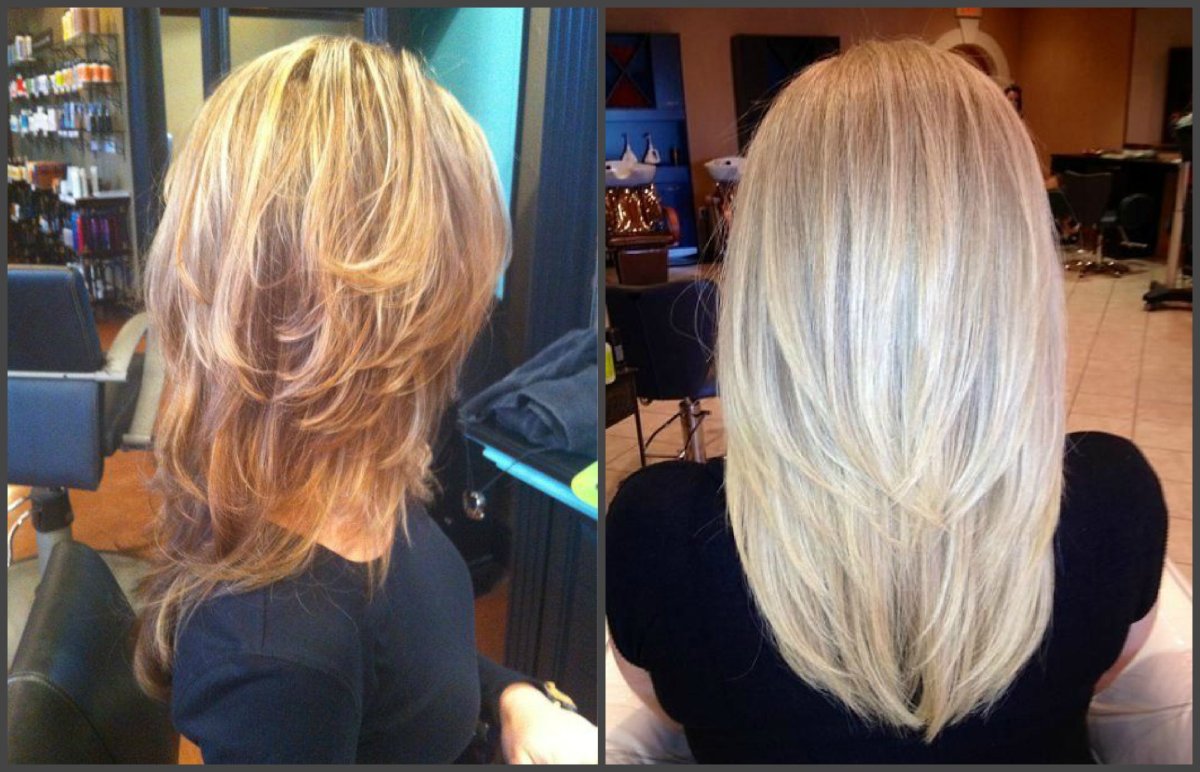 Многослойная стрижка на средние волосы