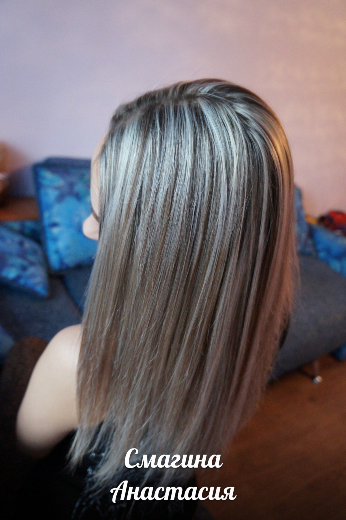 Частое мелирование на темные русые волосы