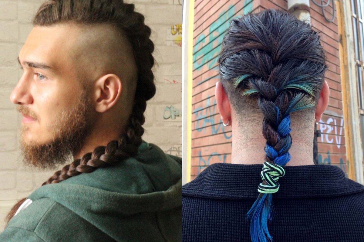 Мужские прически с косой