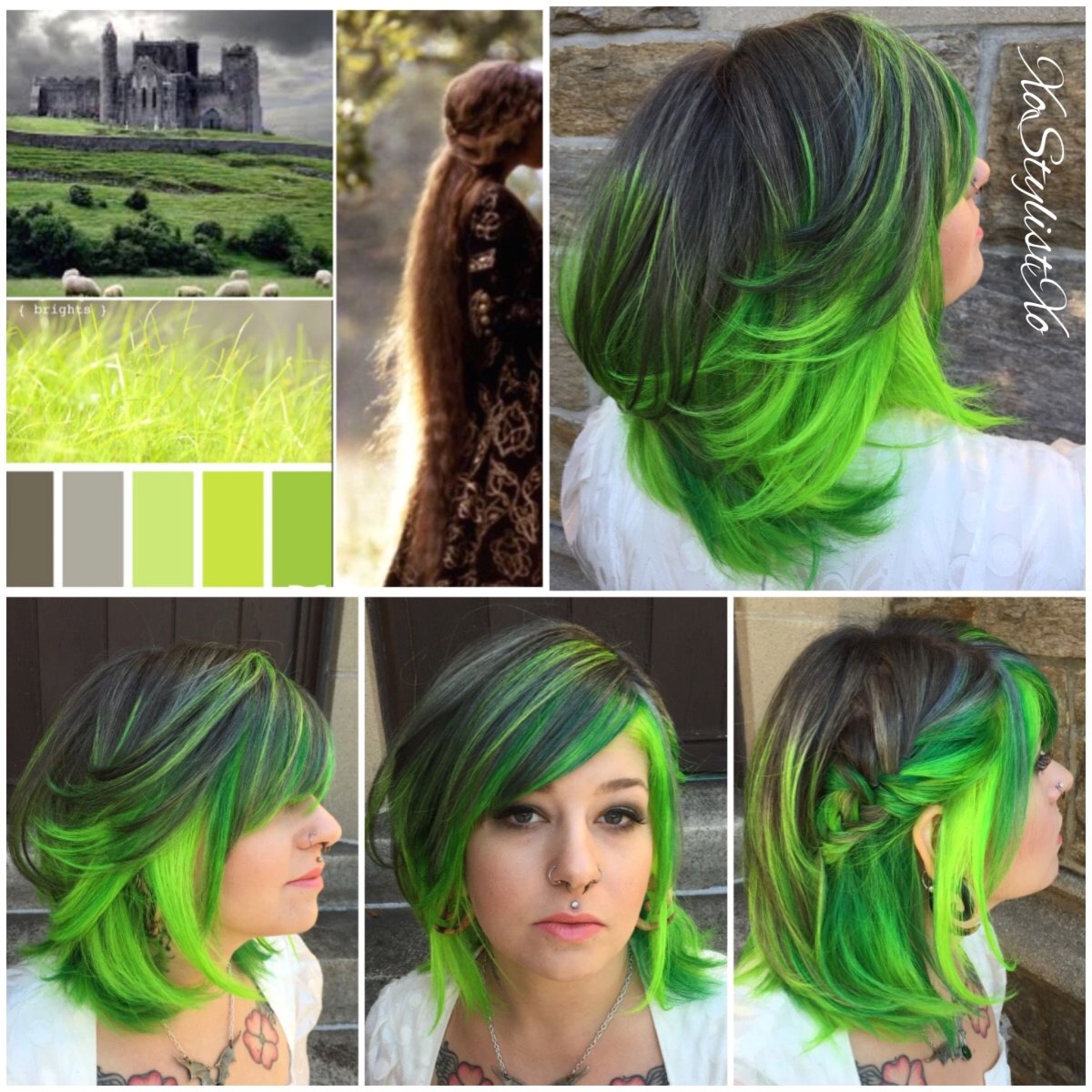 Окрашивание в зеленый цвет