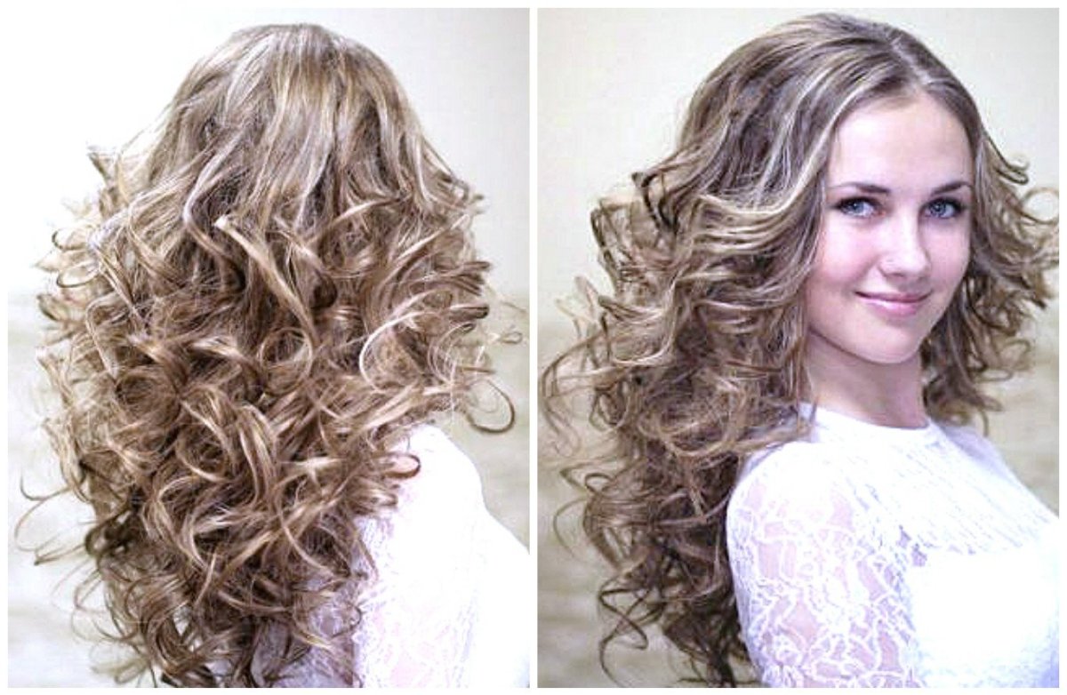 Биозавивка на крупные бигуди на средние волосы