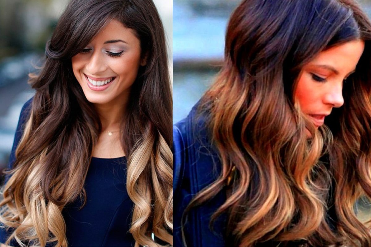 Омбре на темные волосы